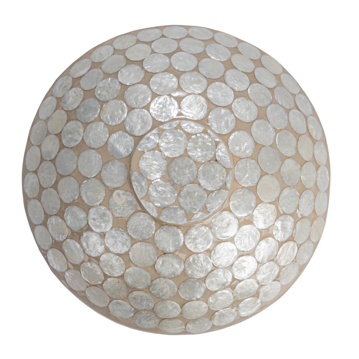 Resin & Capiz White & Natural Bowl