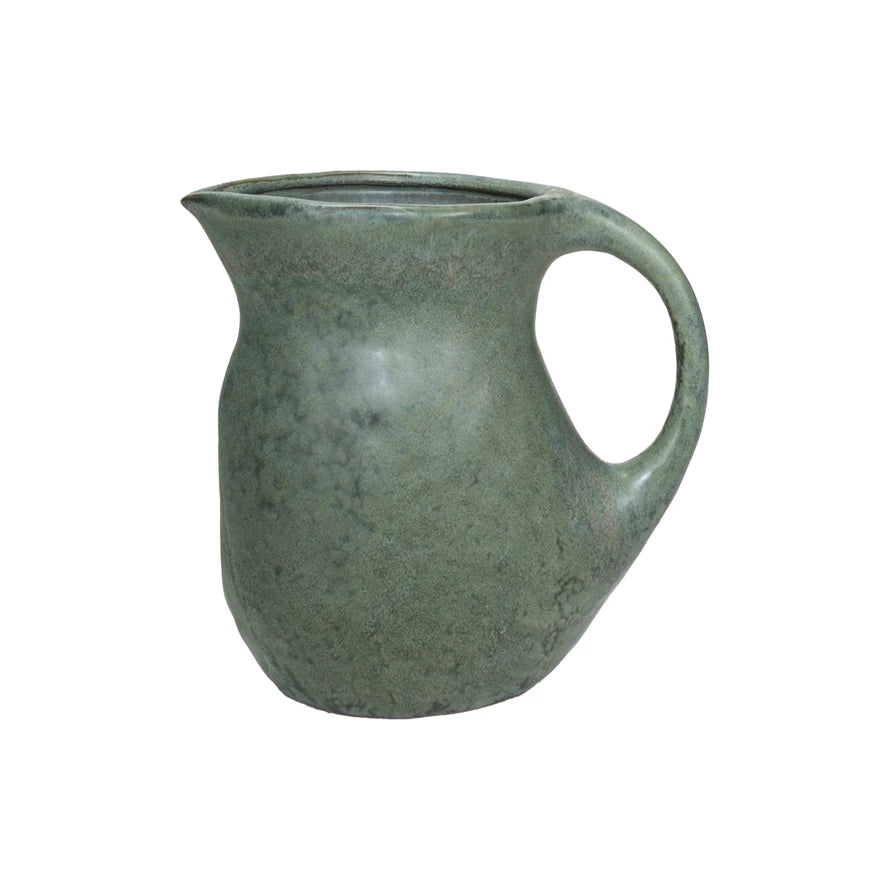 10:06 AMStoneware Pitcher – Matte Teal | Reactive Glaze | 2½ Quart