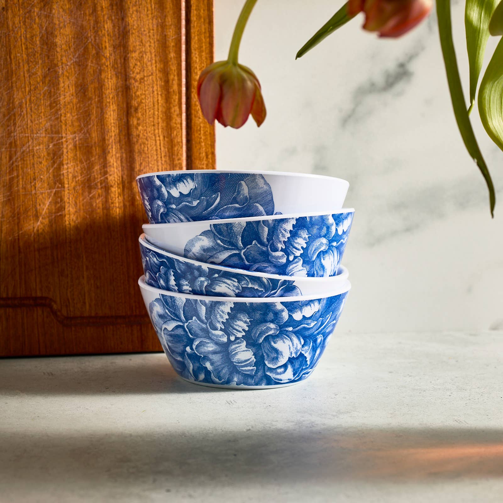 Peony Cereal Bowls, Set of 4