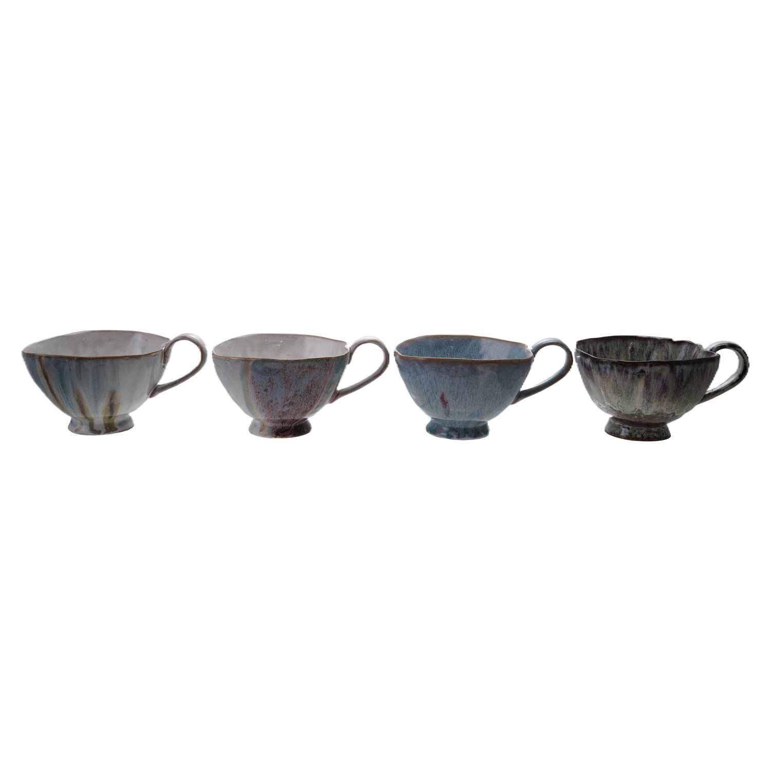 14 oz. Stoneware Footed Mug, 4 Colors (Each One Will Vary)