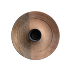 Mango Wood Taper Holder with Hammered Glass Hurricane – Natural | 12½”