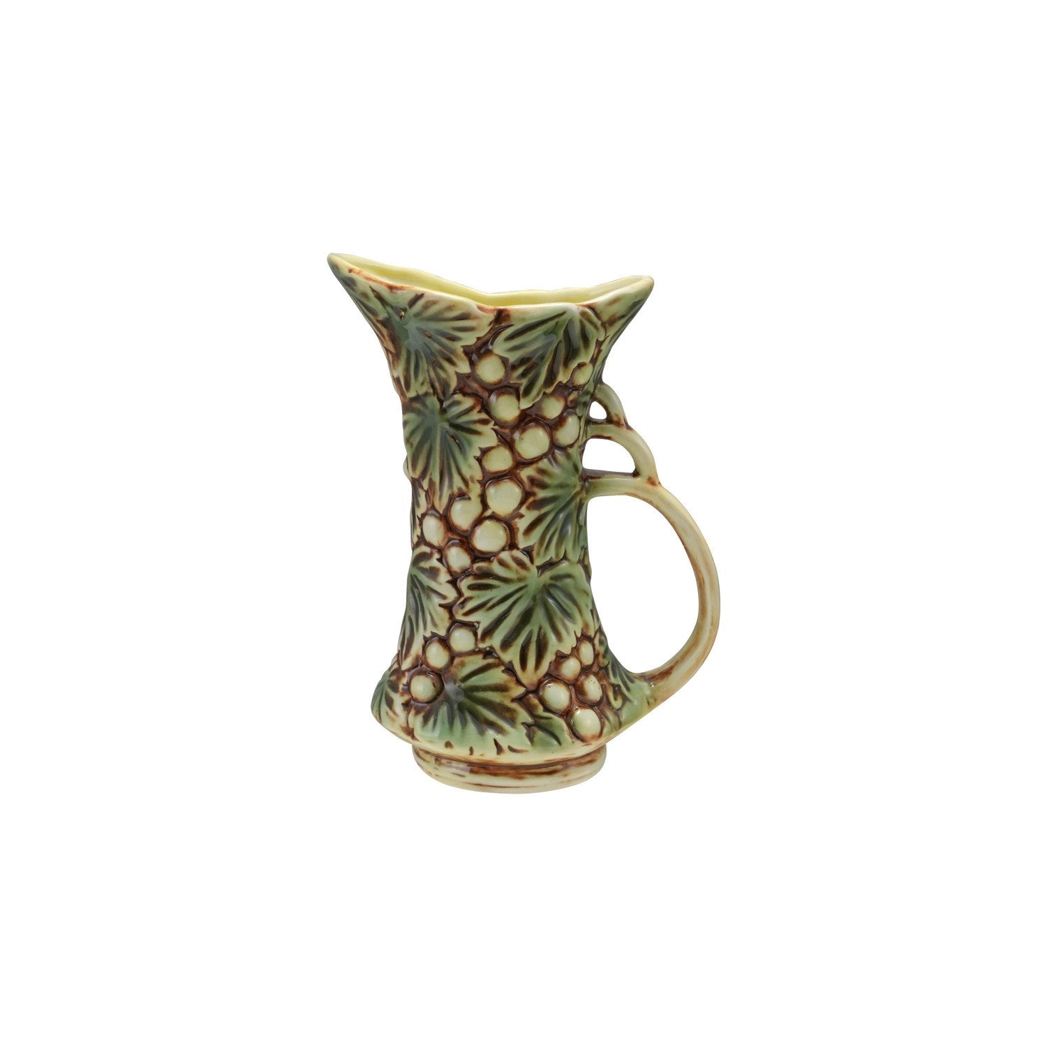 28 oz. Embossed Stoneware Vintage Reproduction Pitcher with Grapes (Each One Will Vary)