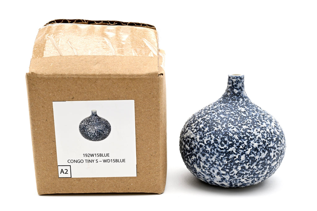 Congo Tiny Bud Vase — Handcrafted Porcelain, Blue