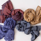 Dolbi Navy Block Printed Scarf