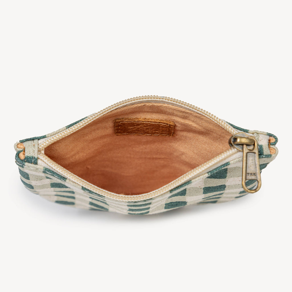 Evergreen Gingham Half Moon Pouch