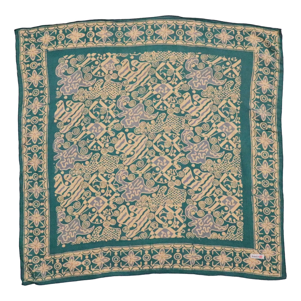 Batik Bandana - Blue Gray Teal Aqua