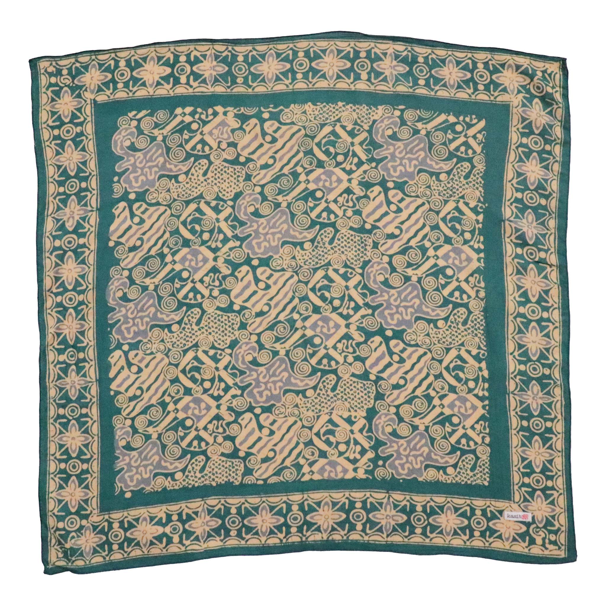 Batik Bandana - Blue Gray Teal Aqua