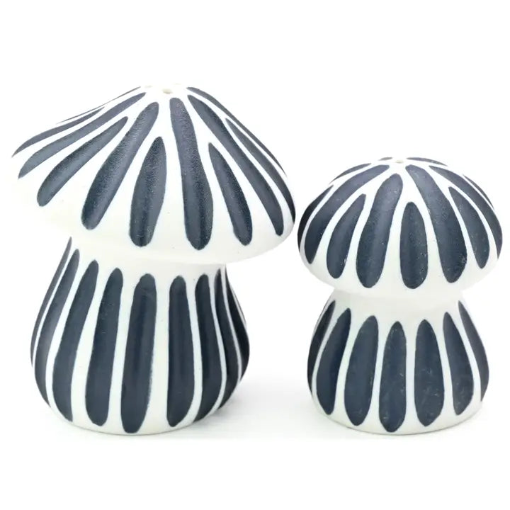 Blue-Handcrafted Mushroom Salt and Pepper set