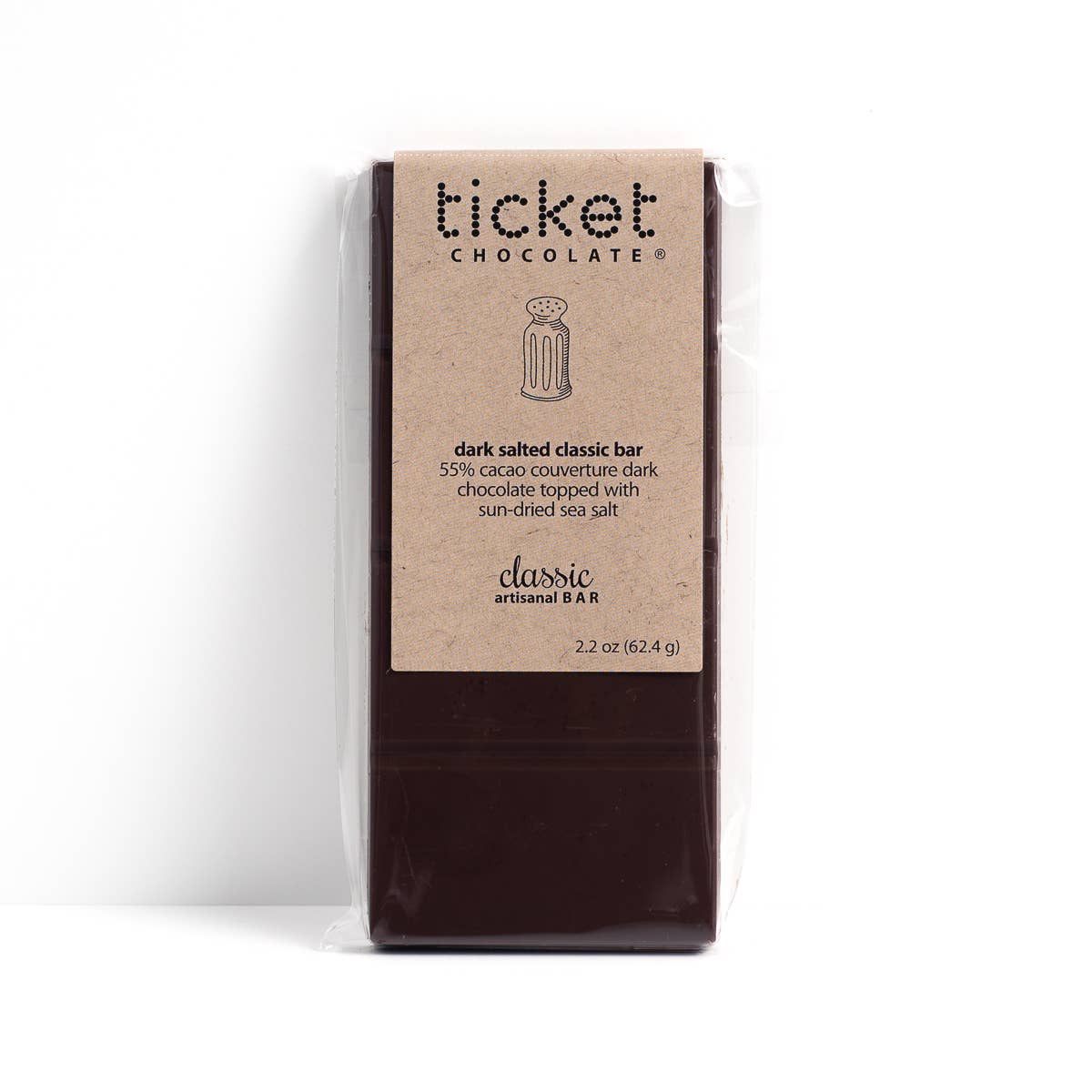 Ticket Chocolate - Artisan Classic Chocolate Bars: Milk Salted
