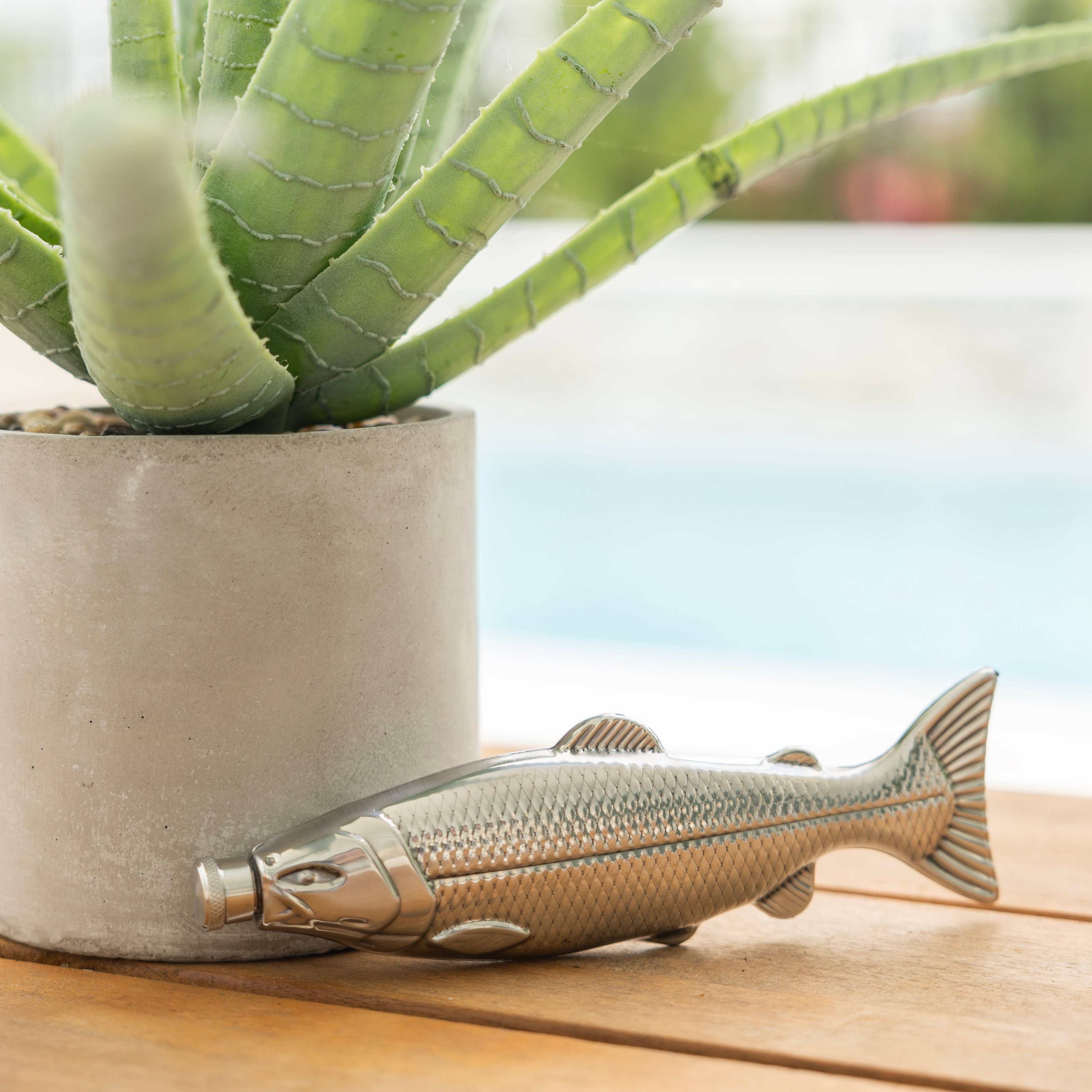 Stainless Steel Fish Travel Flask, 4 Ounce Capacity