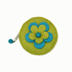 Red Two Layer Flower Round Coin Purse