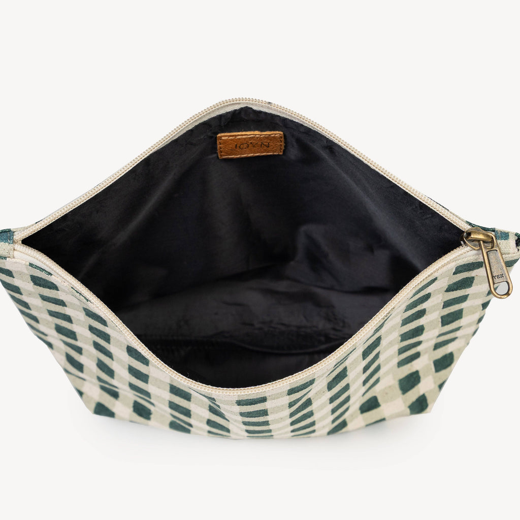 Evergreen Gingham Large Waterproof Pouch