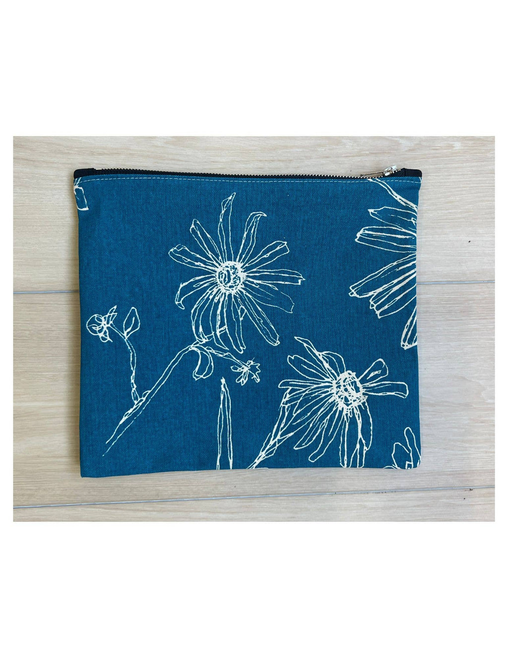 Driftwood Zippered Pouch- Lagoon Blue