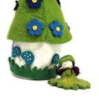 Blue Flower Felt Fairy House