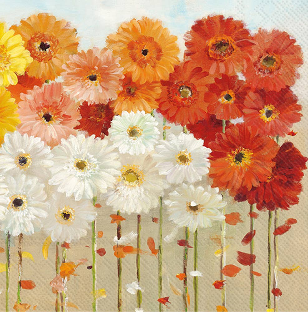 Daisies Fall Autumn Paper Cocktail Napkins — Pack of 20