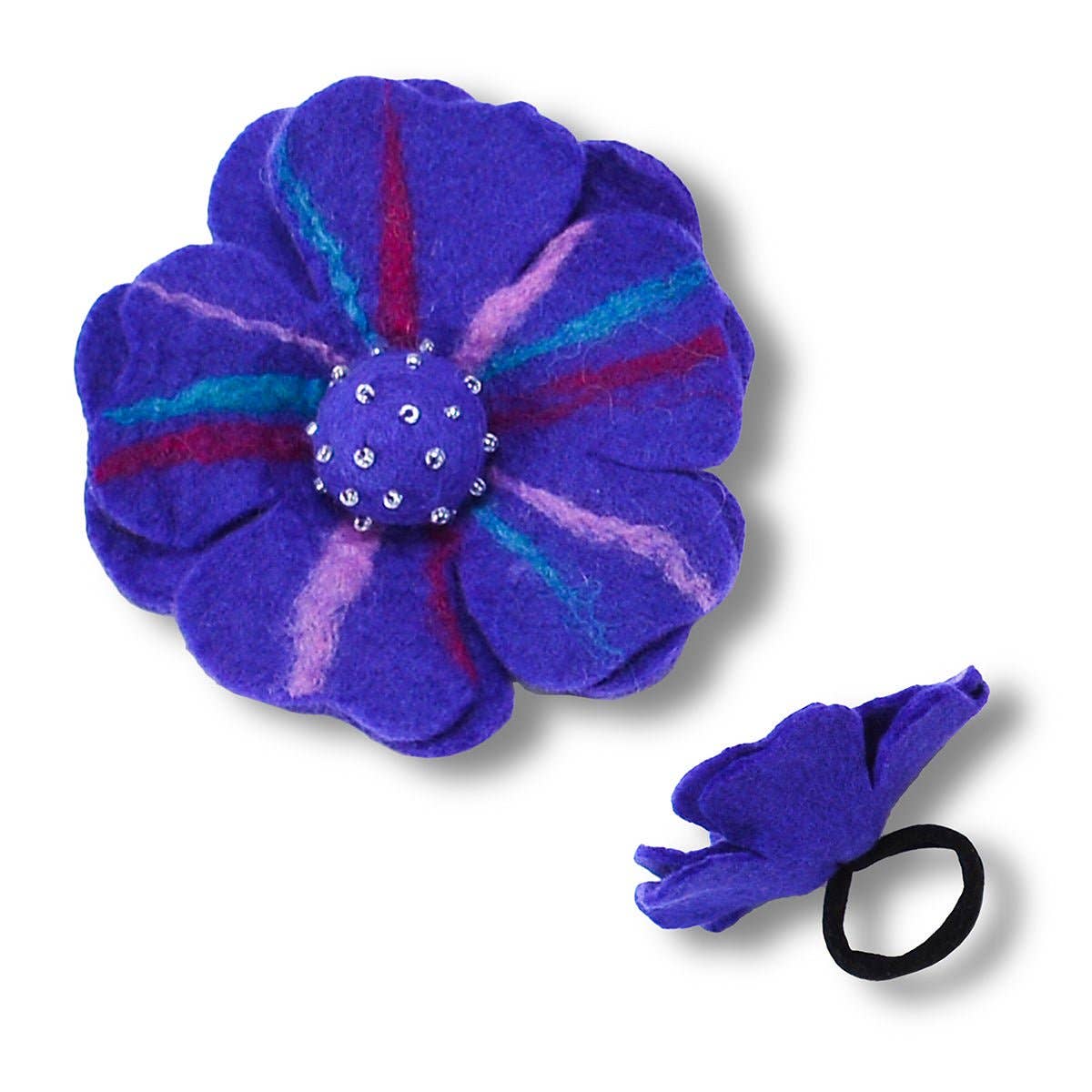 Big Flower With Beads Hair Band: Assorted Colors