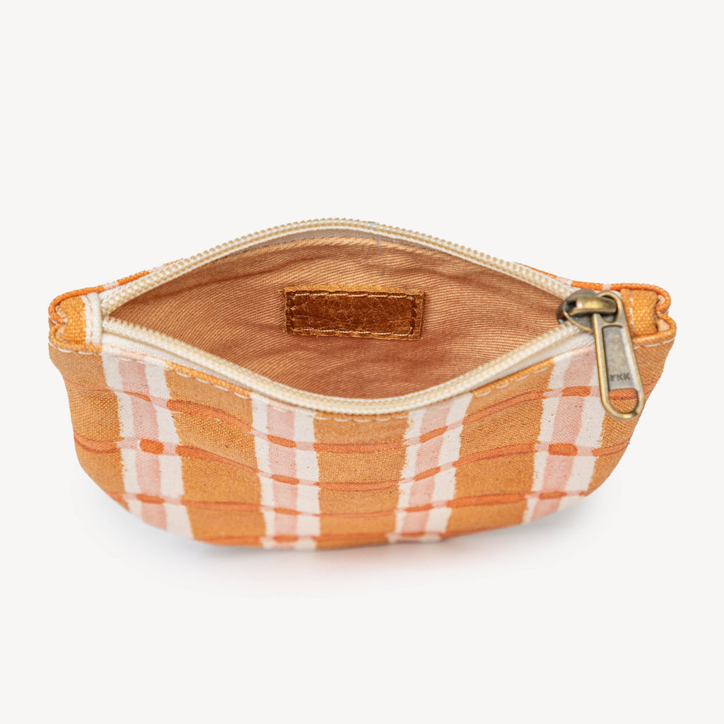 Ember Plaid Half Moon Pouch