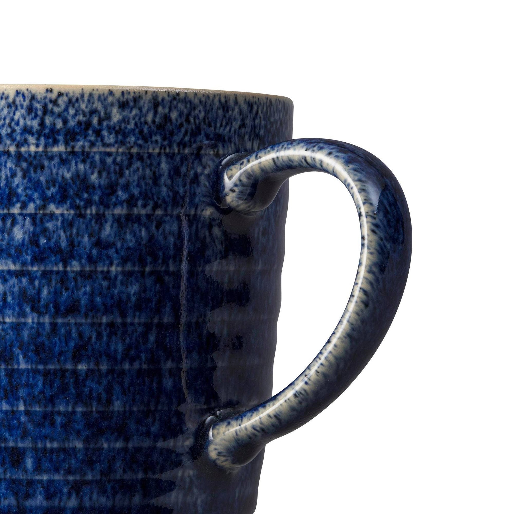 Blue Cobalt and Pebble Ridged Coffee Mug | 13.5 oz.