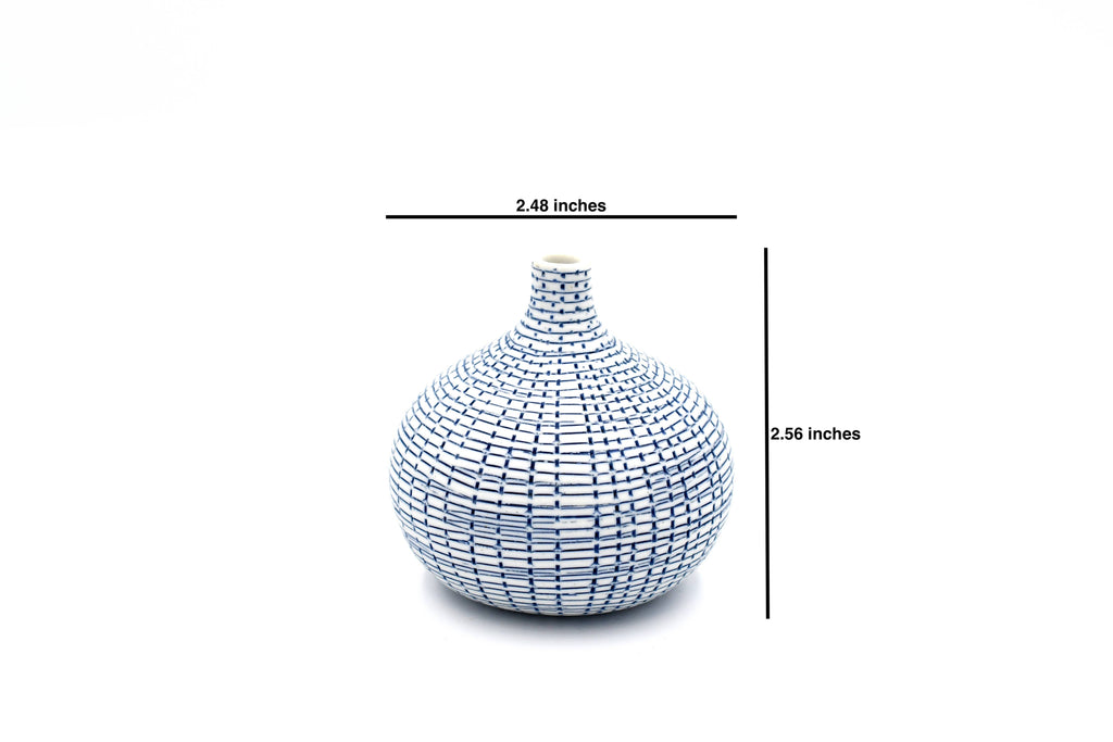 Blue Congo Tiny S-Handcrafted Porcelain Bud Vase