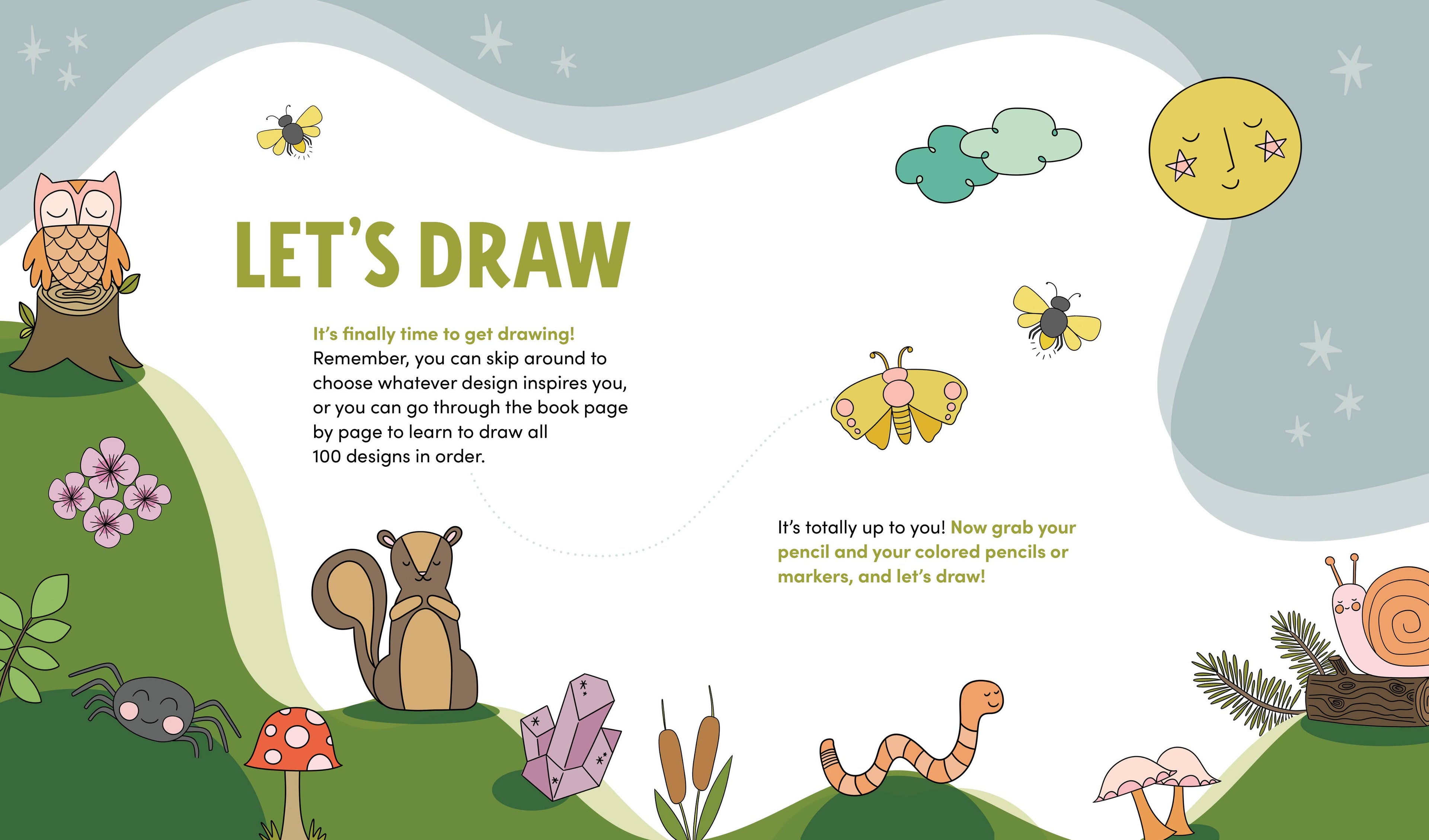 KindKids Let's Draw Nature: 100 Simple Drawing Lessons