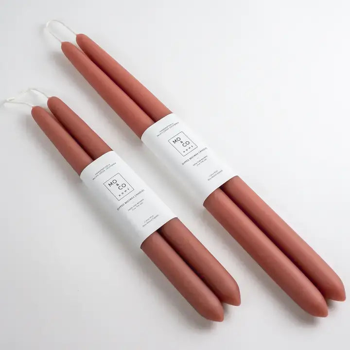 Berry Red | Dipped Beeswax Taper Candles – 14” | Pair