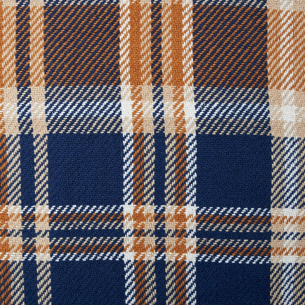Navy & Gold Plaid Throw Blanket