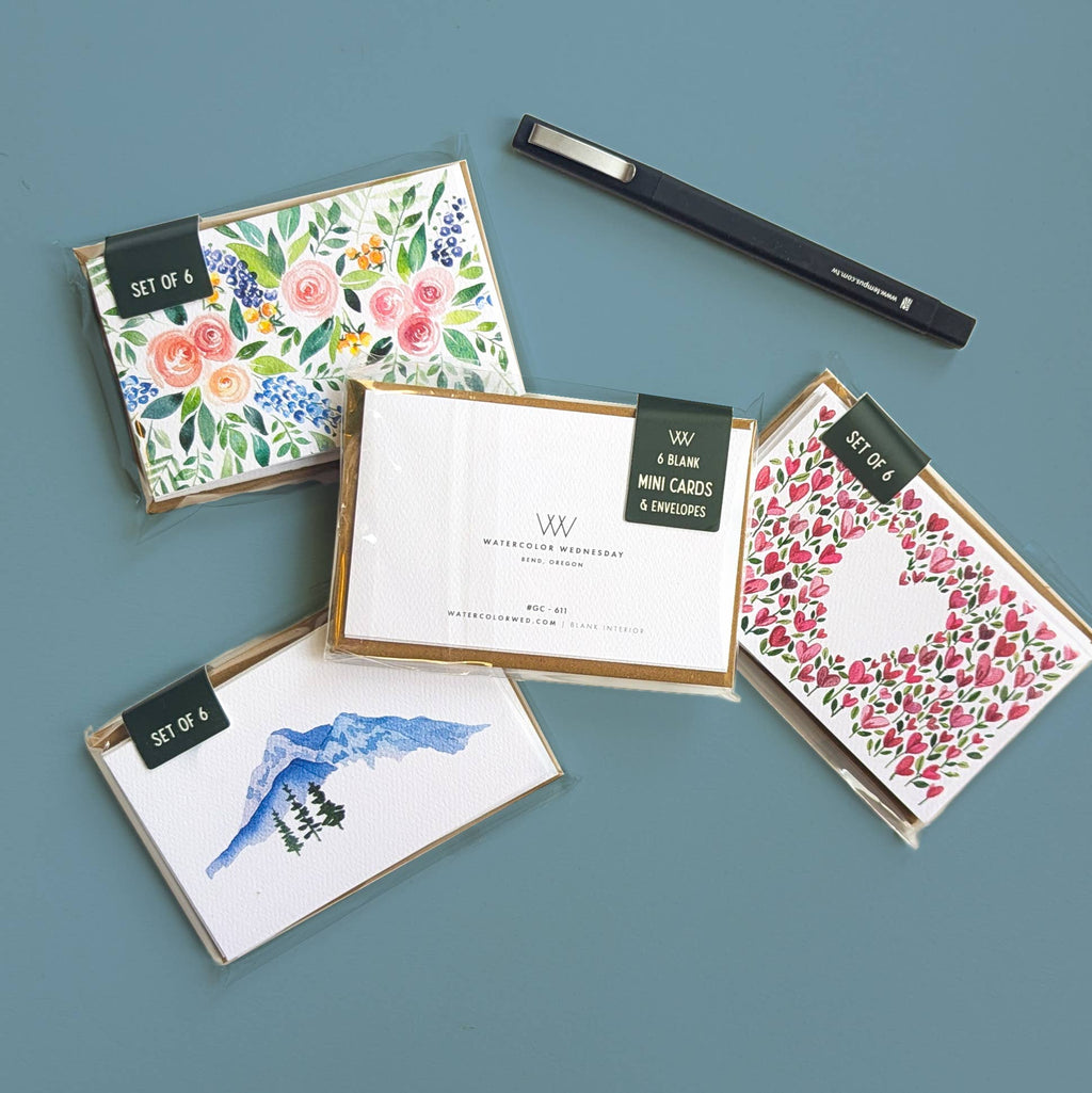 Heart Flowers | Set of 6 Mini Cards