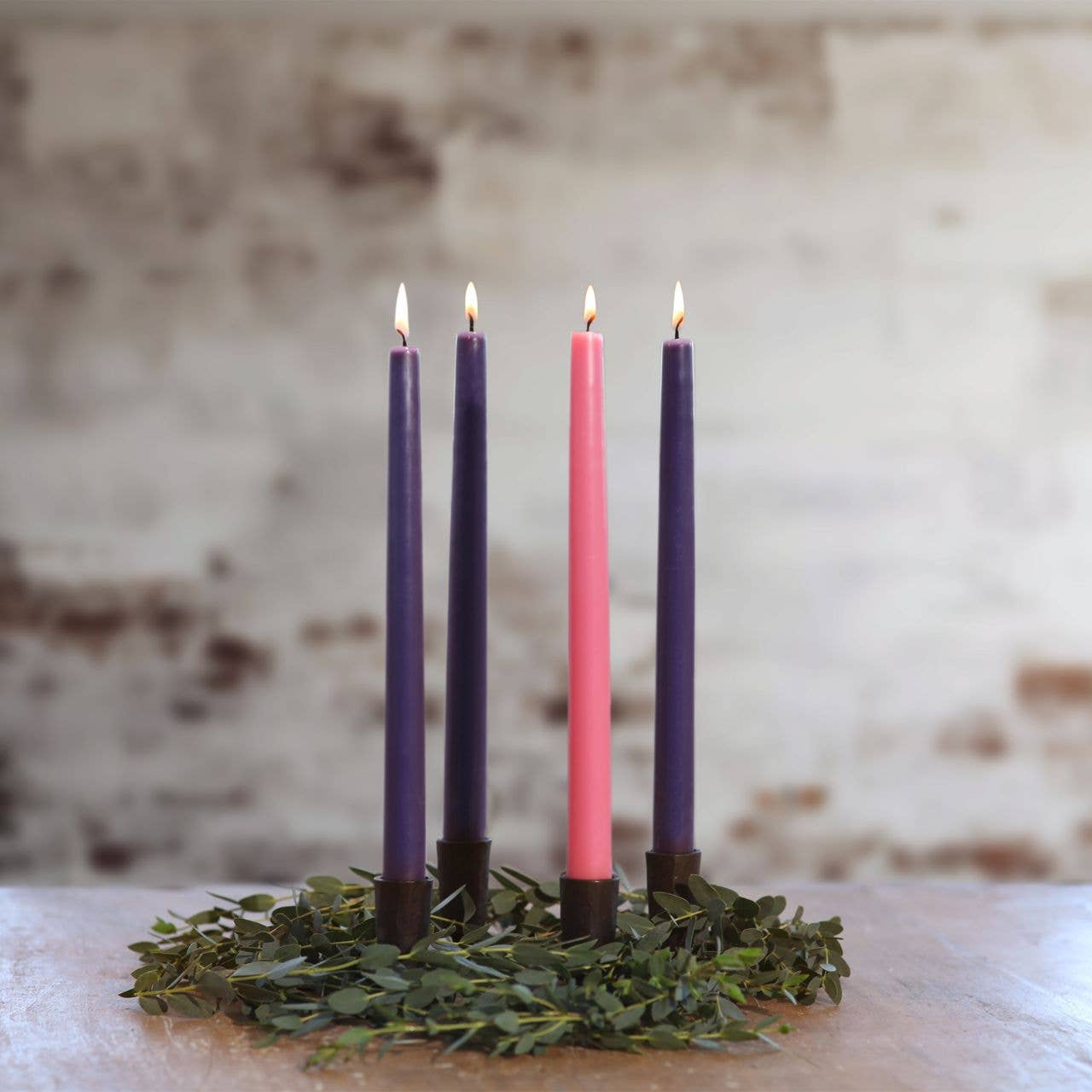 Advent Taper Candles – 12" Hand-Dipped 100% Pure Beeswax | Set of 4