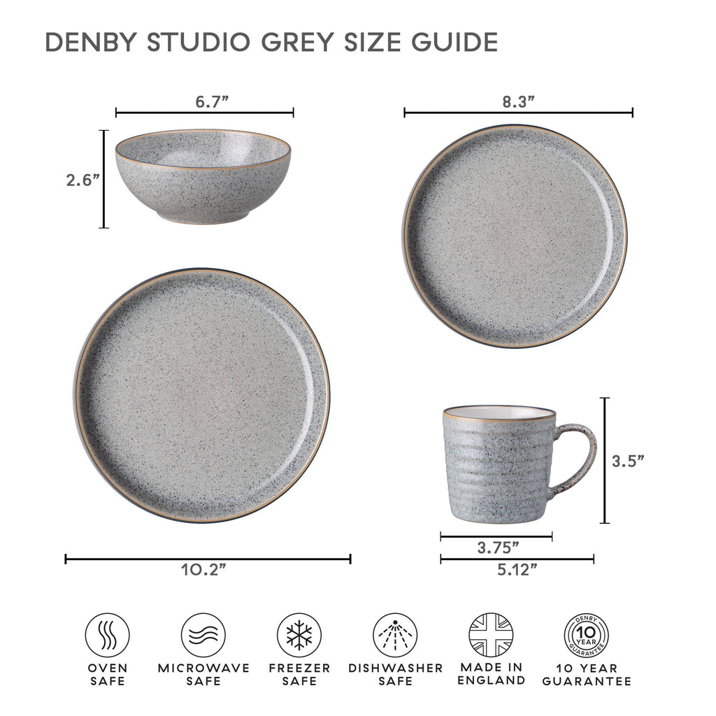 Grey White Ridged Mug