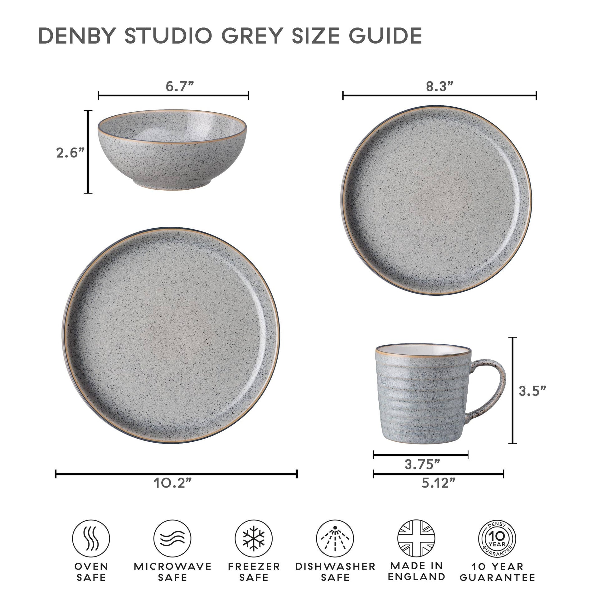 Grey White Ridged Mug