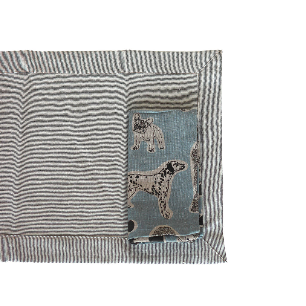 Napkins Set of 4 - Dog Print - Blue Haze
