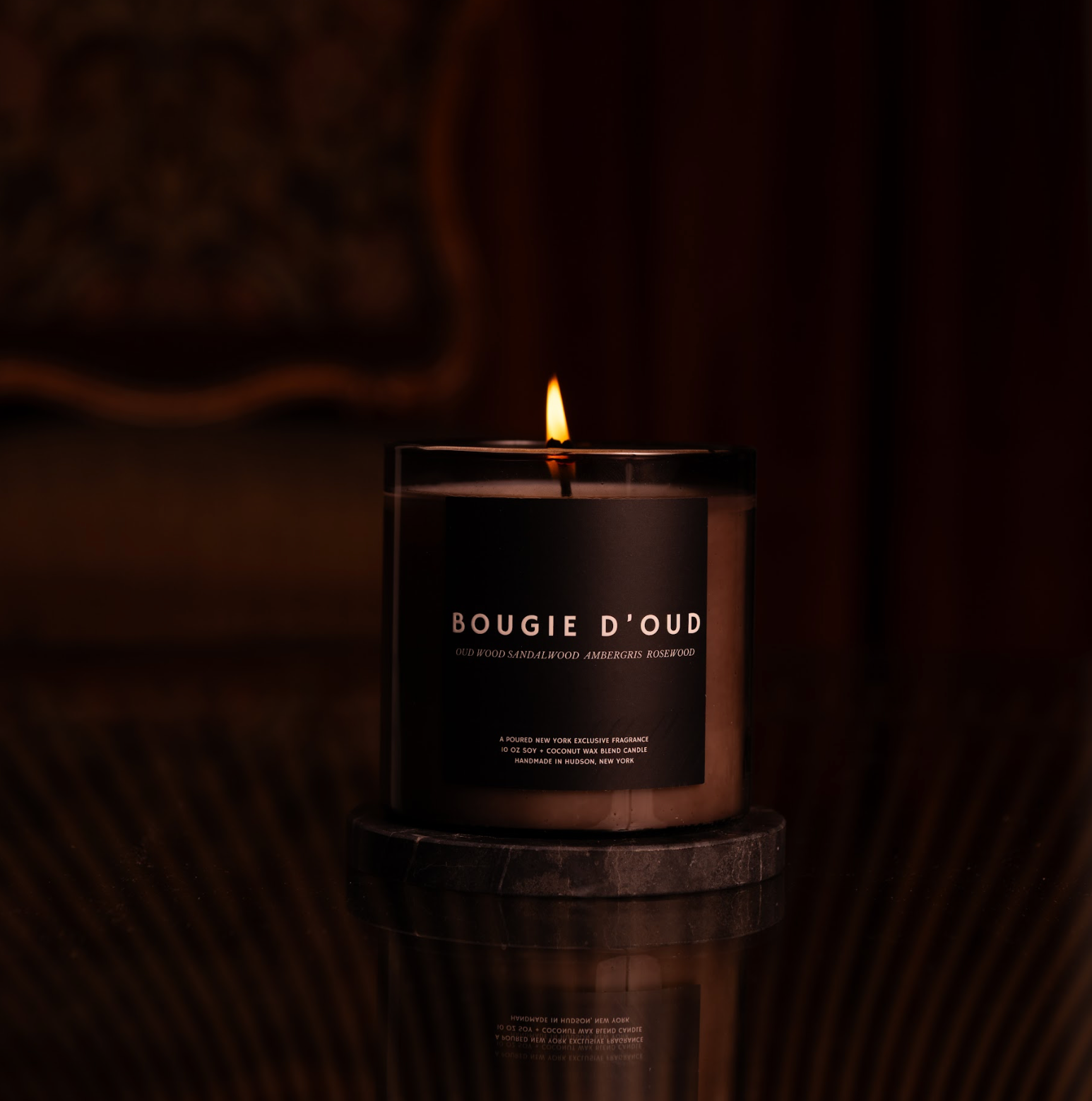 BOUGIE D'OUD: 10 OZ Soy Coconut Wax Candle
