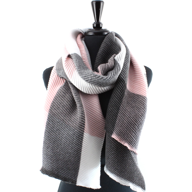 Blue/White/L Brown Merrymaking Pleated Scarf