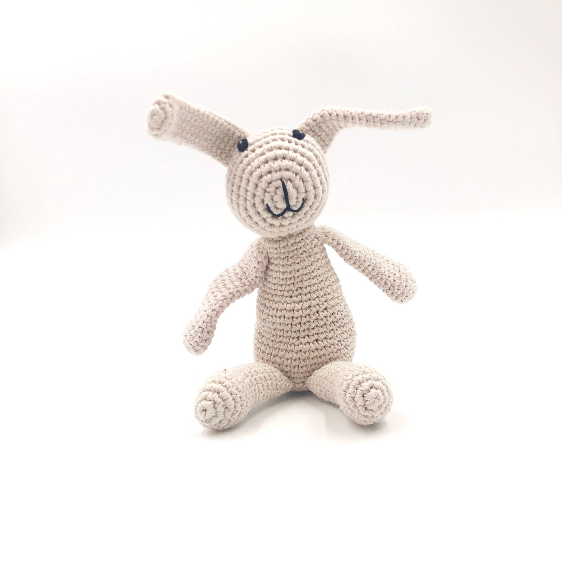 Organic Baby Rattle: Taupe
