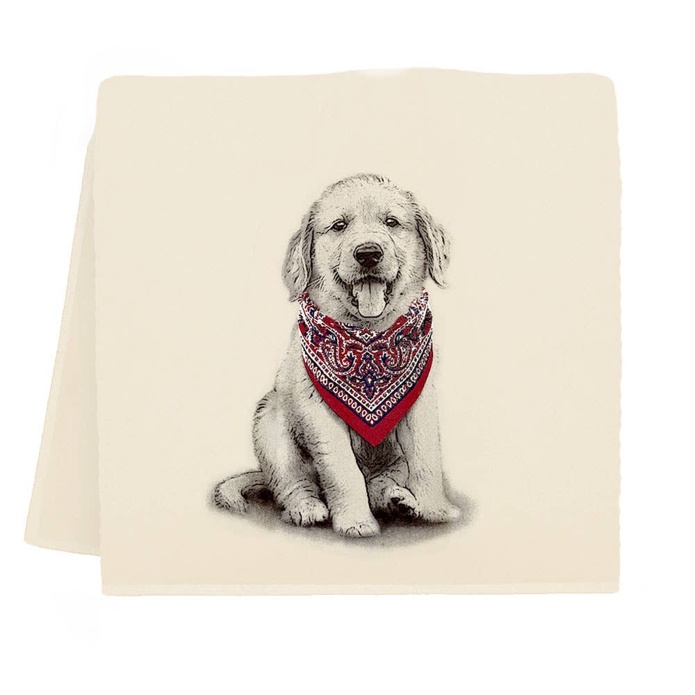 Americana Puppy Tea Towel