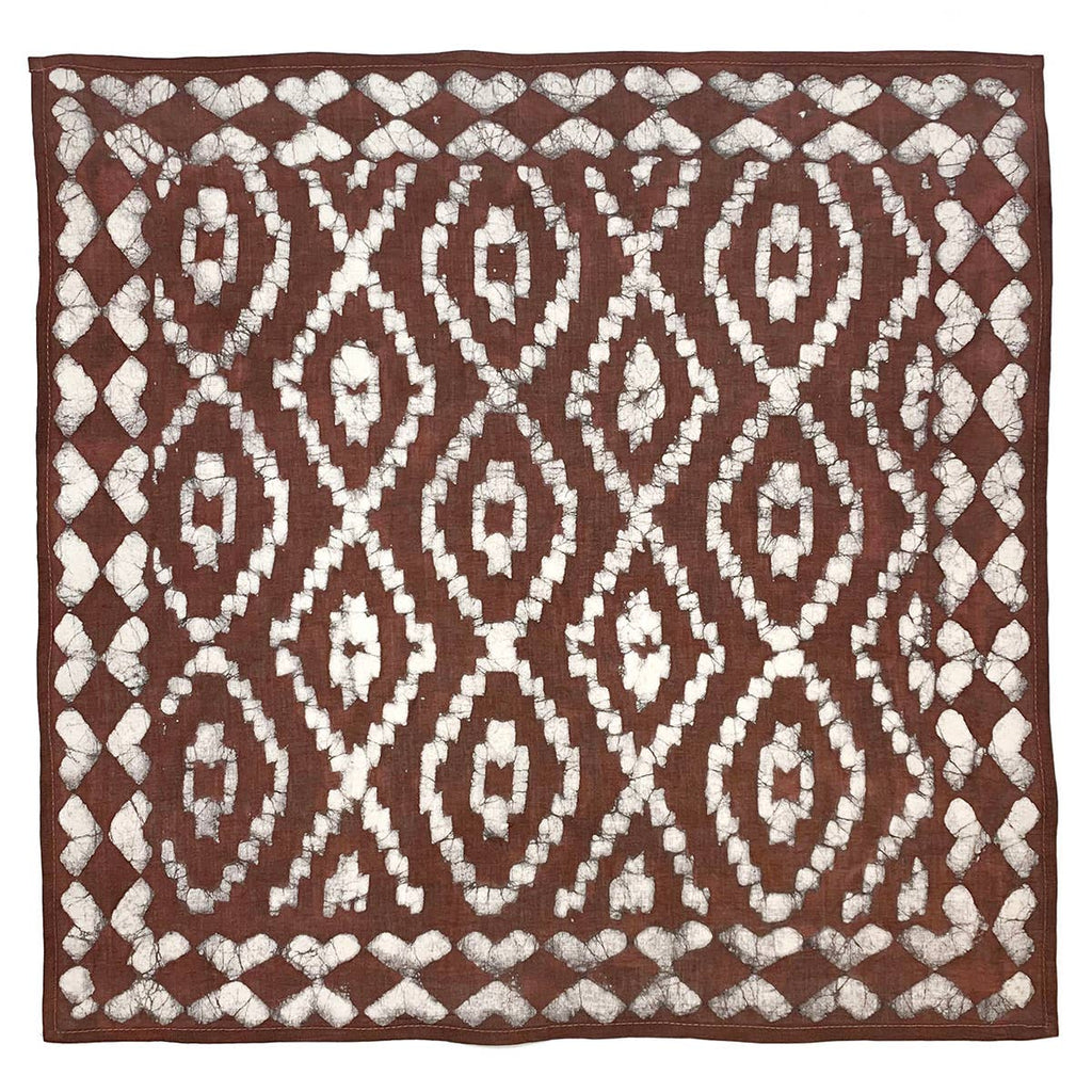 Block Printed Bandana — Chocolate Brown Batik
