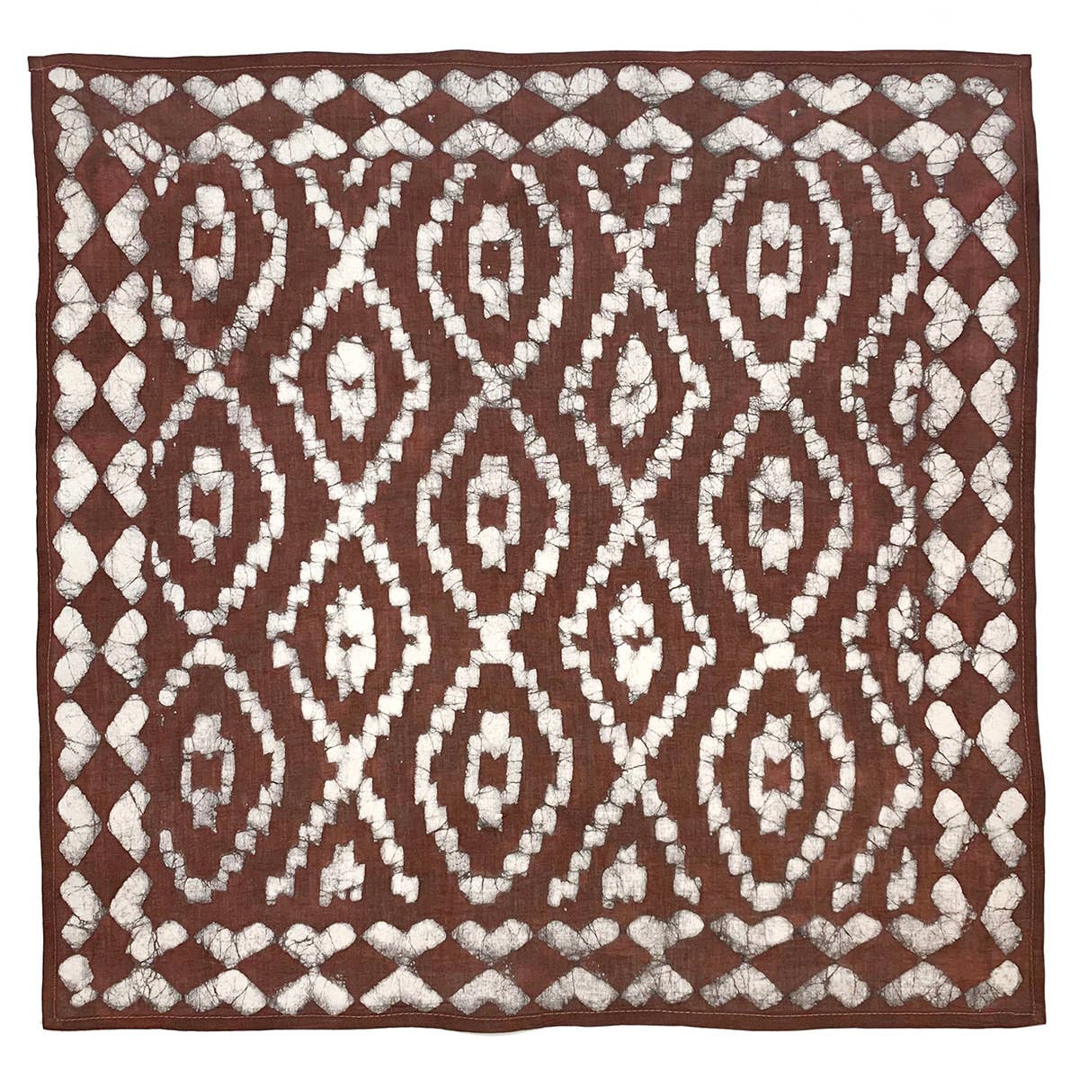 Block Printed Bandana — Chocolate Brown Batik