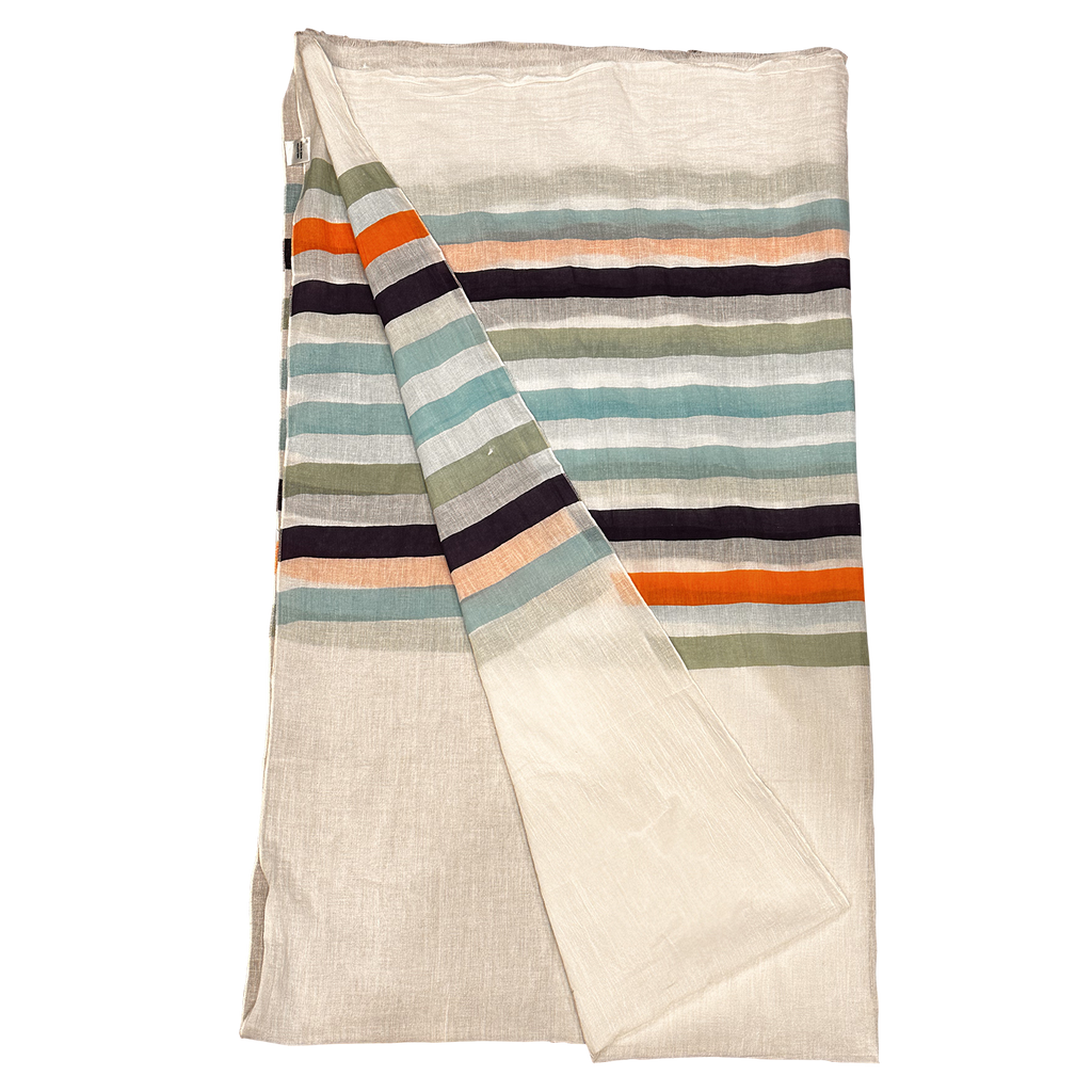 Brilliant Stripes Lightweight Pure Cotton Scarf for Women