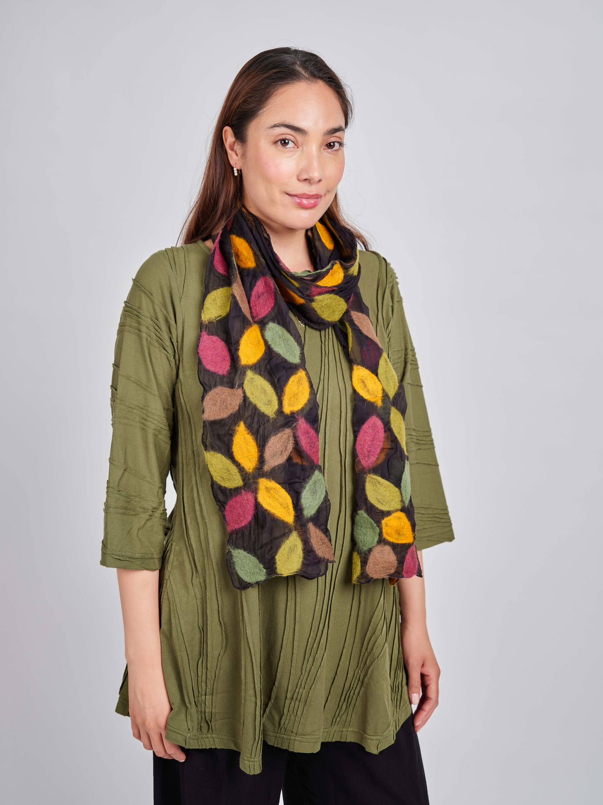 Autumnal felt & Silk scarf