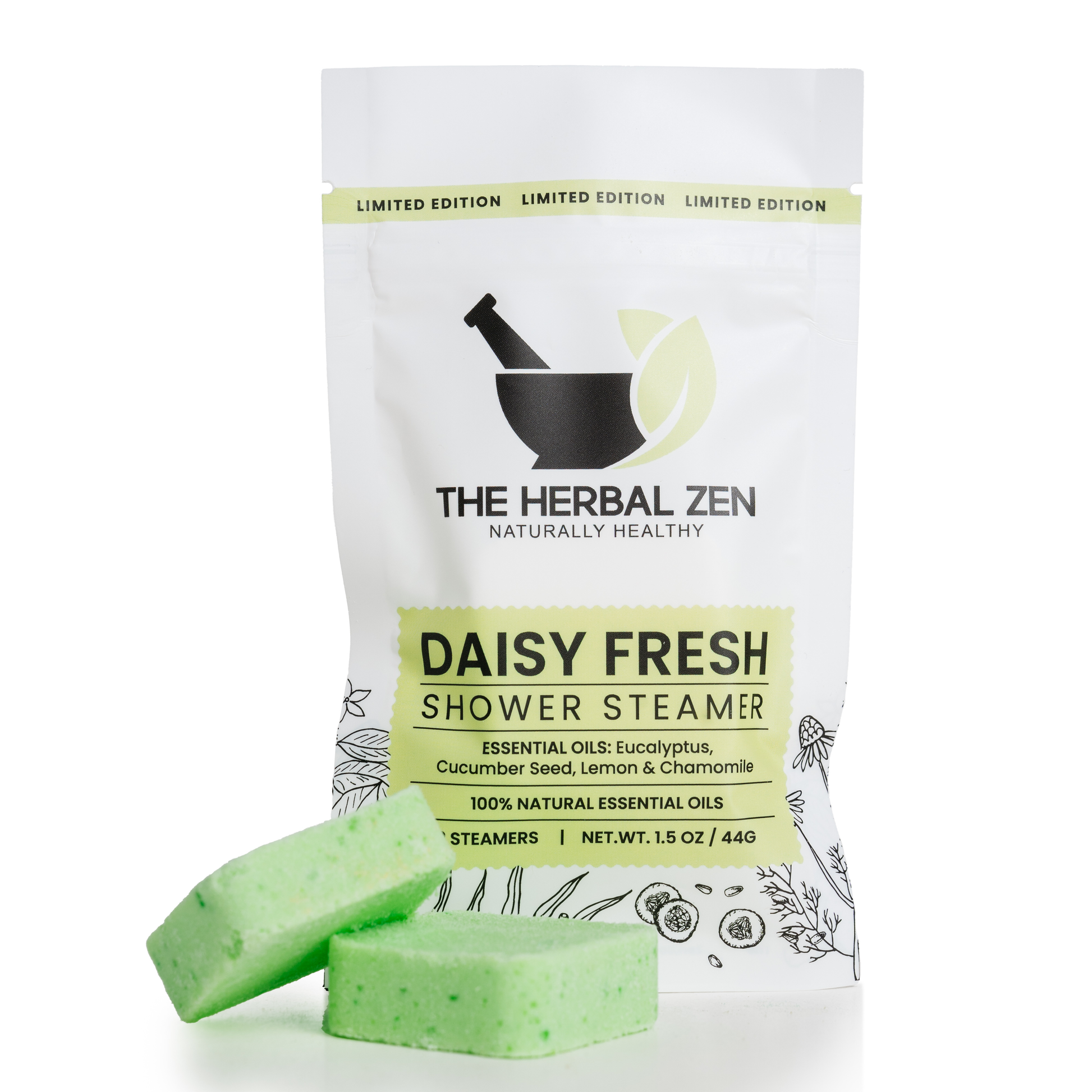 Daisy Fresh Mini Shower Steamers | Cucumber, Eucalyptus & Chamomile Aromatherapy | Pack of 2