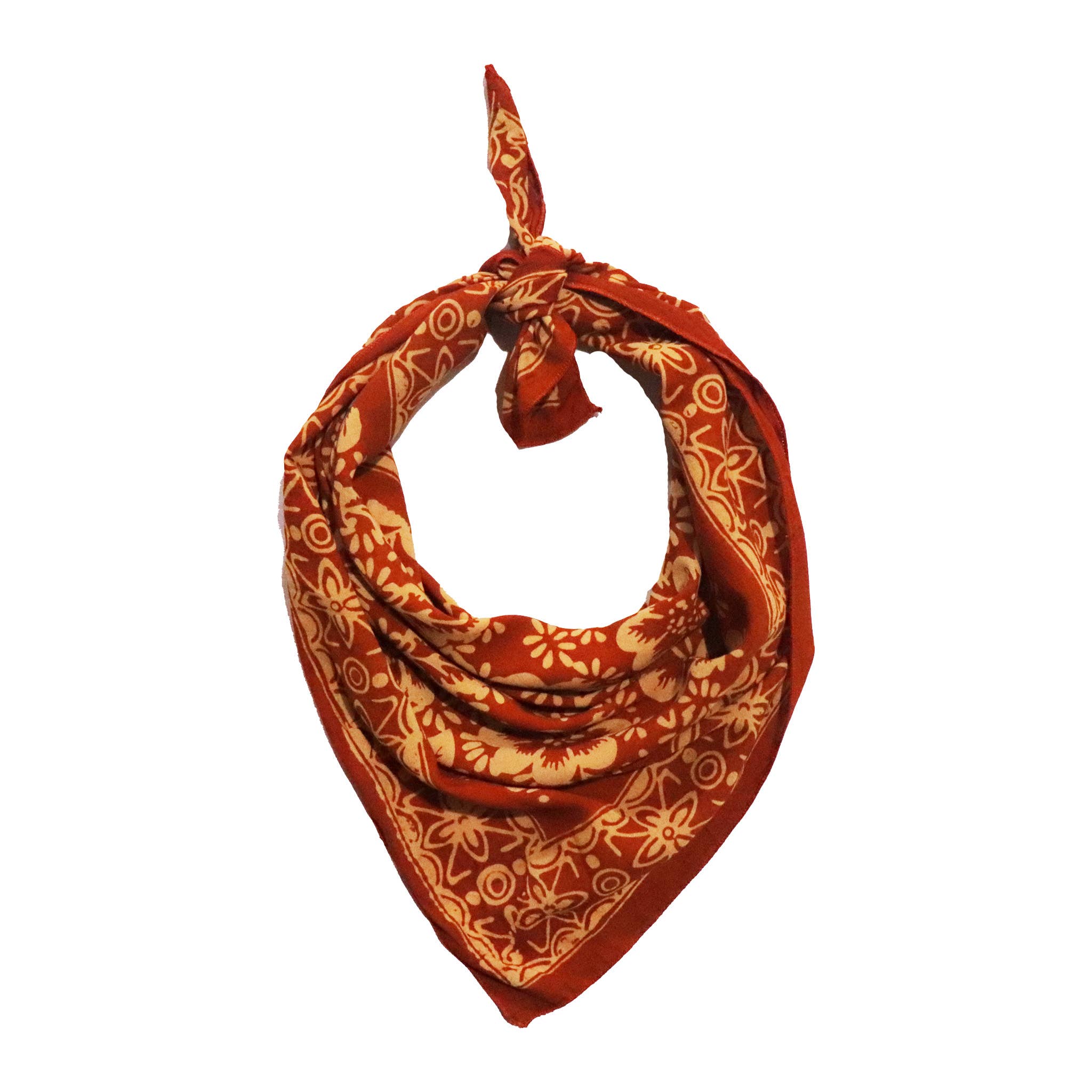 Batik Bandana - Red Orange hand drawn