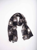 Polkadot Patch Felt/Silk Scarf SF52: Multi-Colored