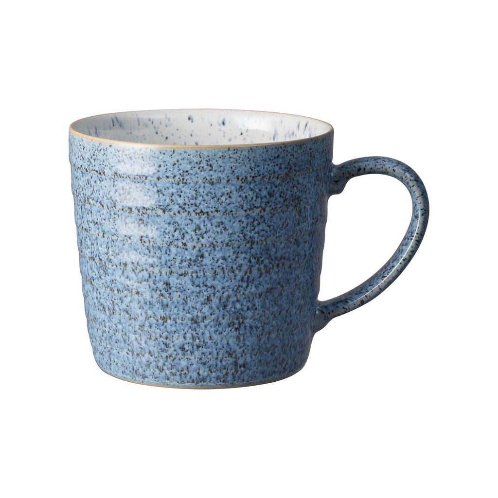 Blue Flint and Chalk Ridged Coffee Mug – Set of 2 | 13.5 oz.