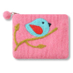 Turquoise One Bird Design Coin Purse