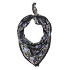 Large Wild Rag Batik Bandana Blue Navy Foliage