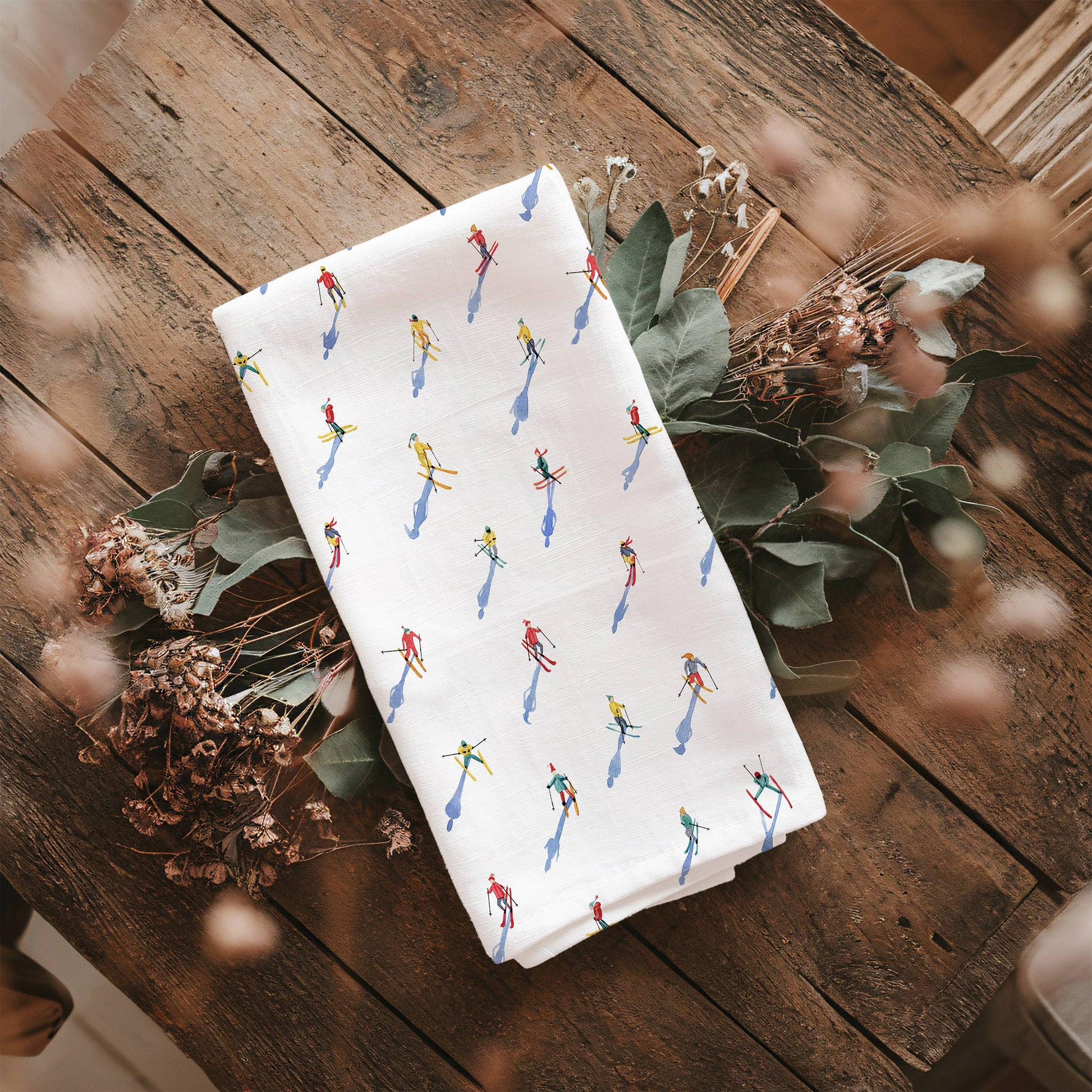 Skiers Tea Towel | Apres Ski Winter Holiday Kitchen Towel