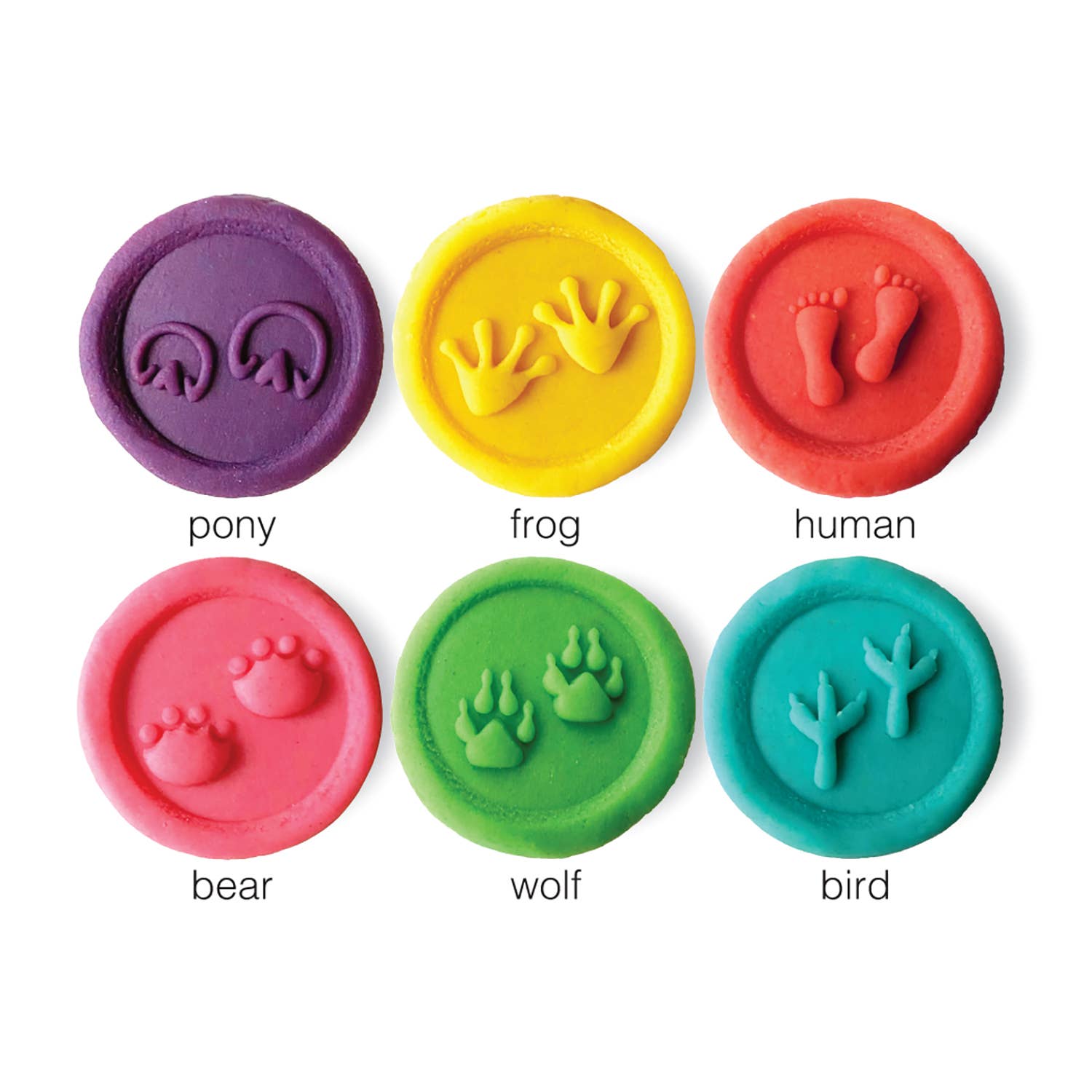 Animal Trackers – Wooden Dough Stampers | Set of 6