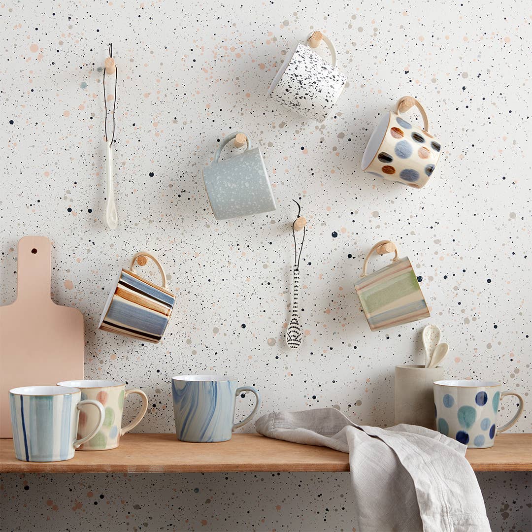 Brown Stripe Painted Coffee Mug