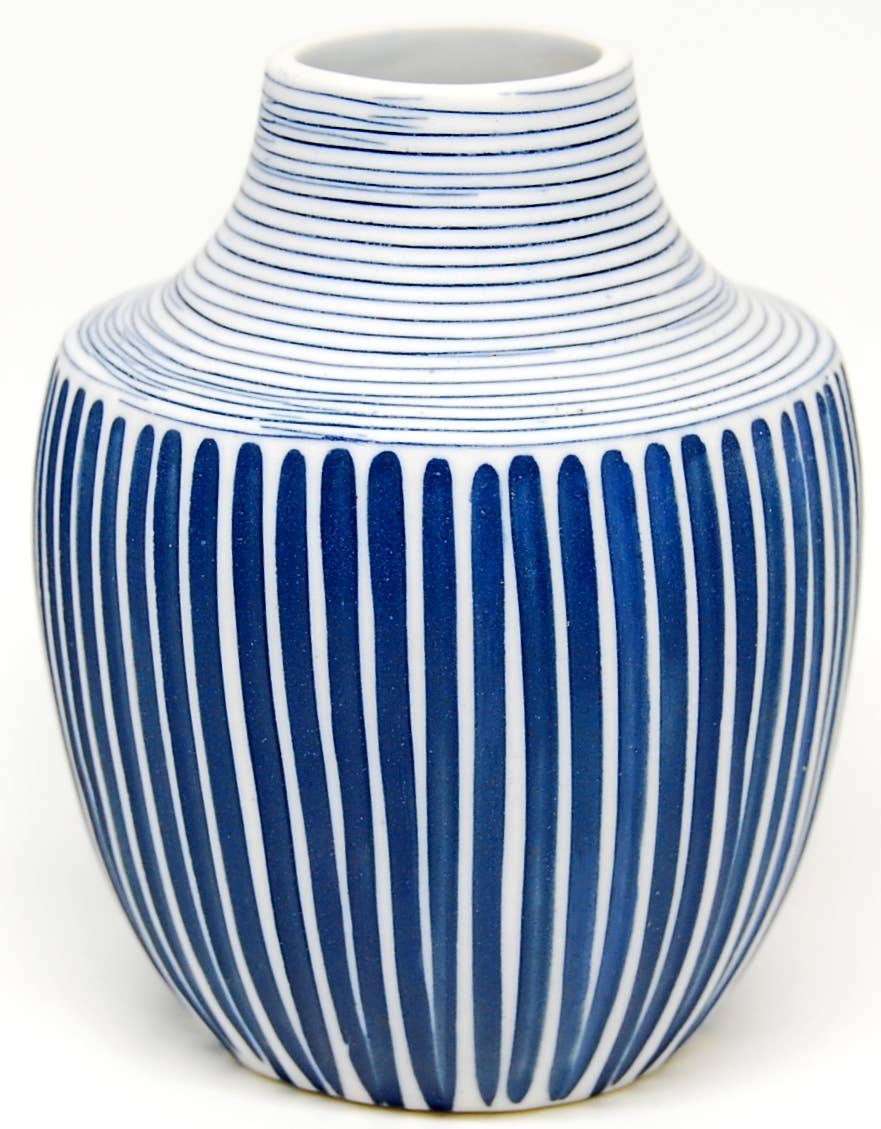Inca Mini S-WO12 Blue – Handcrafted Porcelain Bud Vase