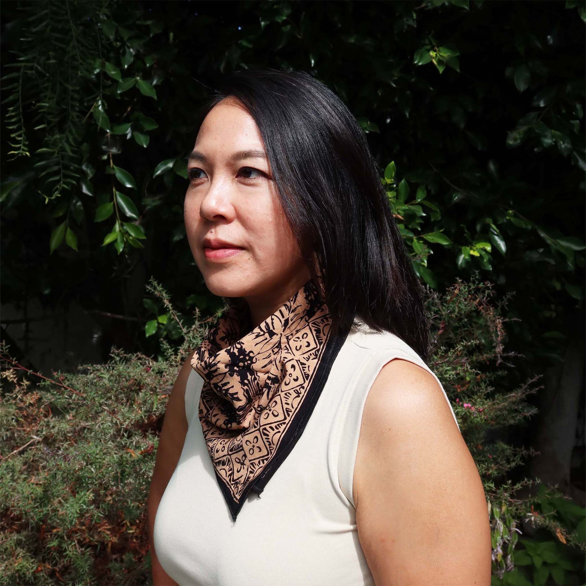 Batik Bandana – Black Brown Mocha | Harvest Pattern